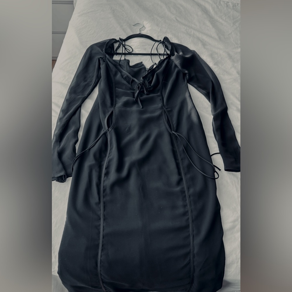 House of CB OPHELIA GEORGETTE CUTOUT midi dress